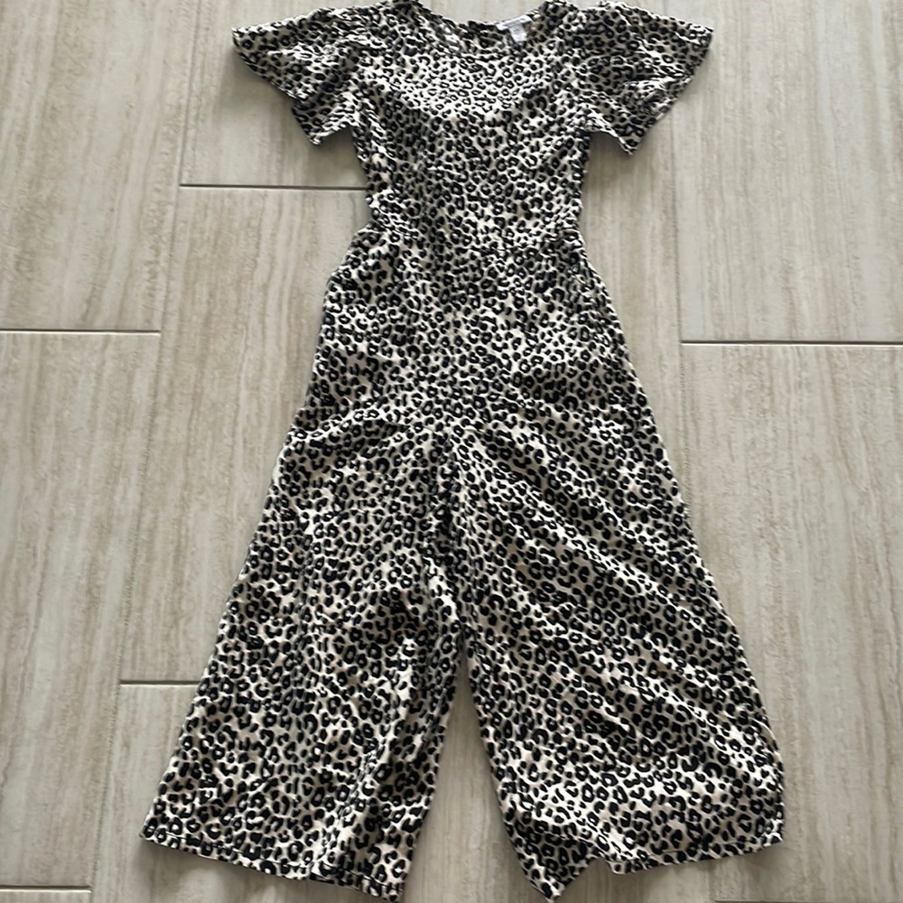 Cheetah print open back Kids Romper